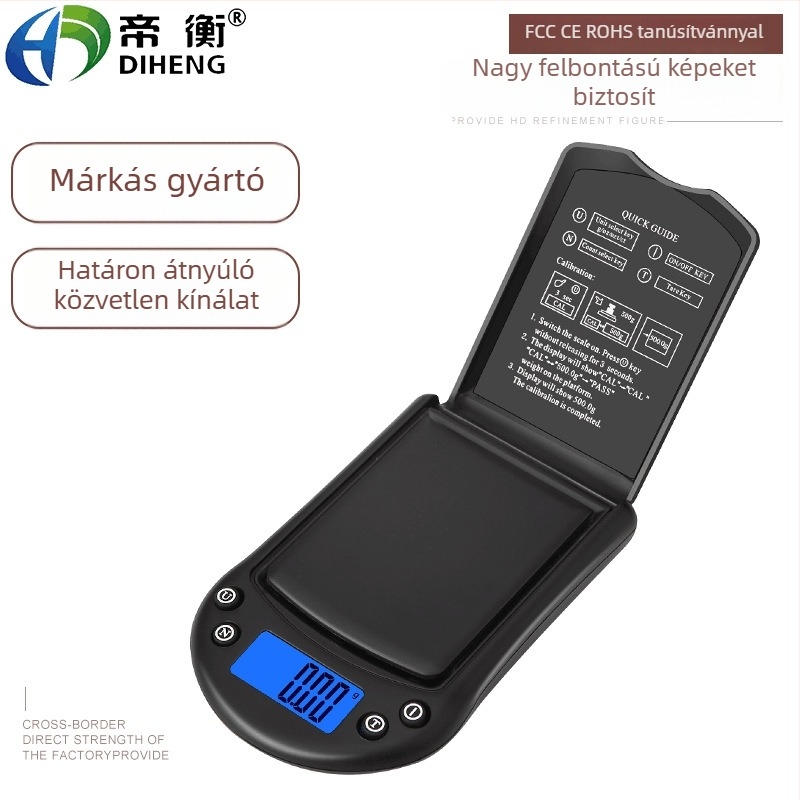Hordozható precíz elektronikus mérleg ékszerekhez, zsebmérleg, mini elektronikus mérleg, 0,01 g felbontás, 0,1 g lépés
