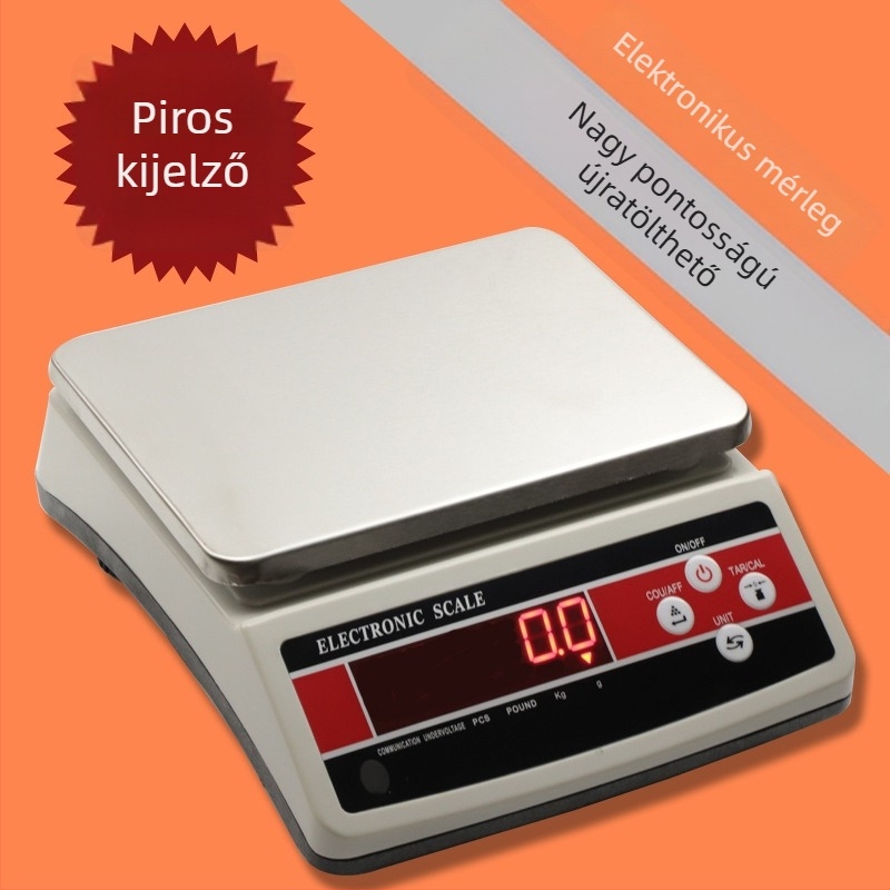 JM-CZ Elektronikus mérleg, nagy platformos kivitel, 3-30 kg kapacitás, 0.1 g felbontás