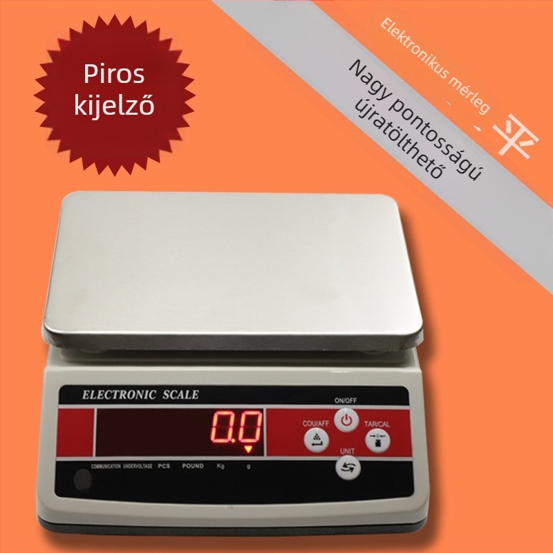 JM-CZ Elektronikus mérleg, nagy platformos kivitel, 3-30 kg kapacitás, 0.1 g felbontás