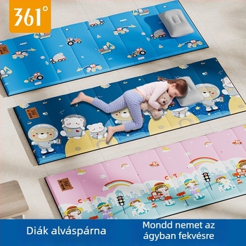 361° Gyermekek iskolai napmatrac, összecsukható, nedvességálló és hűsítő padlóra; Súlya kb. 0.5 kg; Anyagok: tiszta pamut, gyöngyház pamut, ezüst bevonatú Oxford vászon
