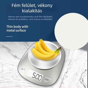 CHANGXIE 228 Digitális konyhai mérleg, kompakt elektronikus mérleg, mérési tartomány 1 g–10 kg, méretek 17 × 19,9 × 4 cm, működik két AAA elemről