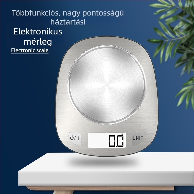 CHANGXIE 228 Digitális konyhai mérleg, kompakt elektronikus mérleg, mérési tartomány 1 g–10 kg, méretek 17 × 19,9 × 4 cm, működik két AAA elemről