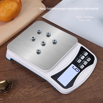 Új modellű elektronikus konyhai mérleg, 0,1 g pontosság, kompakt asztali mérleg, 10 kg kapacitás