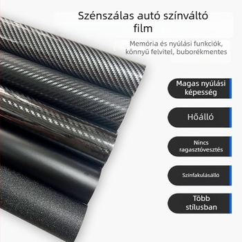 Autó színváltoztató fólia szénszálas textúrával, PVC bevonattal, matt felülettel, teljes autóra alkalmazható