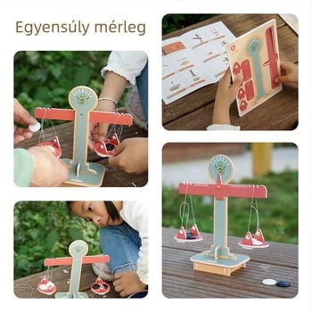 Fizika oktató játék DIY papírból készült készlet, amely bemutatja a kar elvét, 7–14 éveseknek