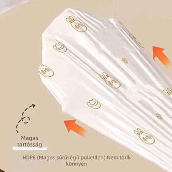 Szemeteszsákok kötős kivitelben, PE anyag, 15 darabos készlet, újrafelhasználható, automatikus zárás