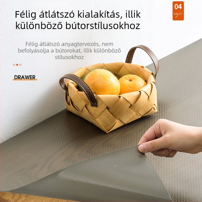 Nordic stílusú műanyag nedvességvédő pad a szekrényekhez és fiókokhoz; olaj- és vízálló, penészmentes