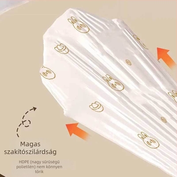 PE anyagú kötőzsinóros szemeteszsákok, vastagítottak, újrahasználhatóak, nem biológiailag lebomlóak, általános célú