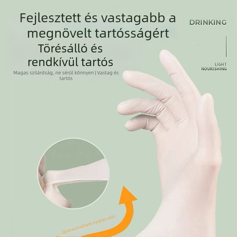 Egyszer használatos nitril kesztyűk, vízálló és csúszásmentes, konyha és catering célokra, 100 db