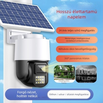 AOV Napelemes kamera, 360° látómező, nappal/éjjel, egész napos videó, ultra hosszú készenléti üzemmód