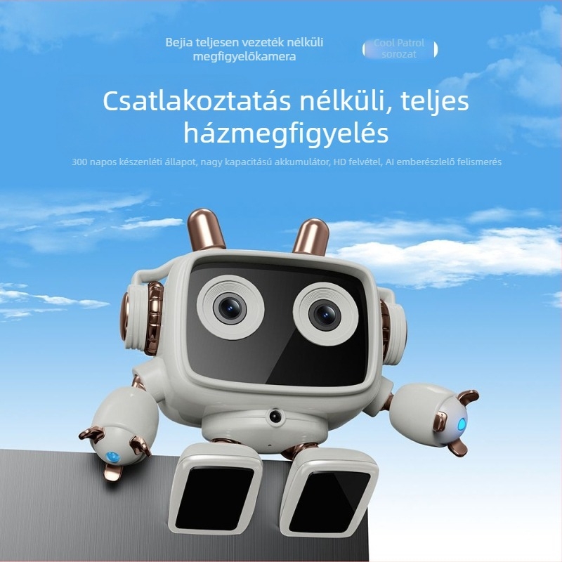 AI-alapú WiFi felügyeleti kamera (1080p, 3,6 mm objektív, éjjellátó, beépített mikrofon, lopásriasztás)