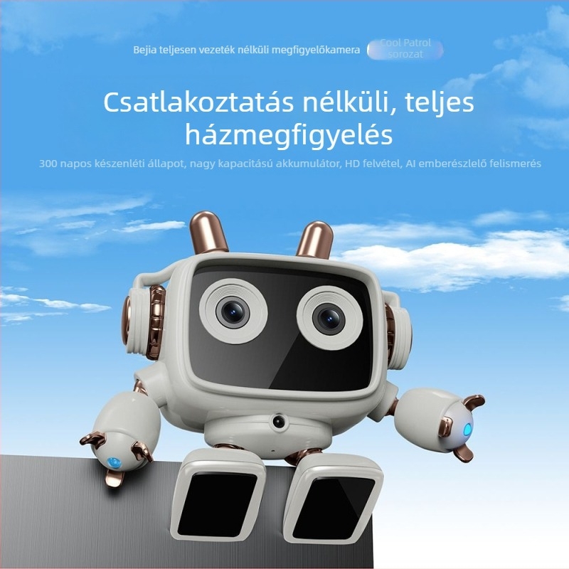AI-alapú WiFi felügyeleti kamera (1080p, 3,6 mm objektív, éjjellátó, beépített mikrofon, lopásriasztás)