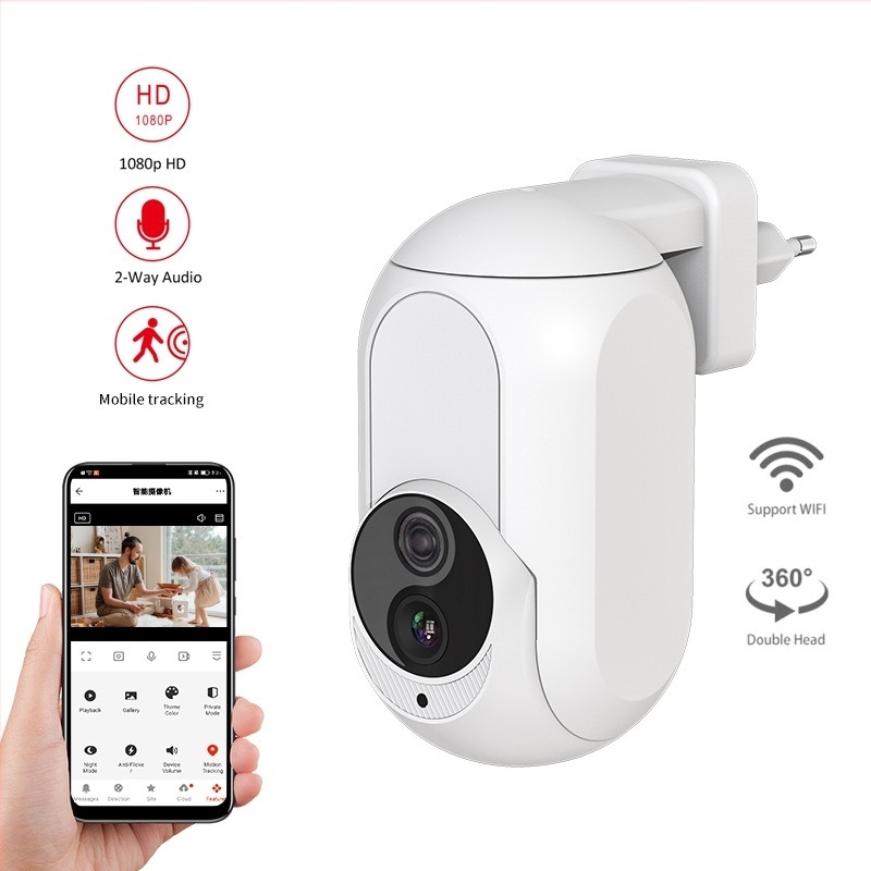 K7 intelligens biztonsági kamera — vezeték nélküli infravörös éjjellátás, AI ember-figyelés, 1080p, kétirányú hang, beltéri használat