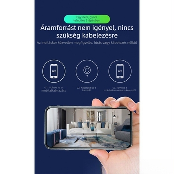 Vezeték nélküli kamera 3,6 mm-es széles látószögű objektívvel, mobilalkalmazás-támogatás, interkom és felvétel