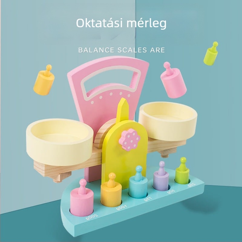 Fából készült egyensúlyozó játék oktatási szerepjátékhoz, 0–3 évesek, dobozos csomagolás, szellemi fejlődés