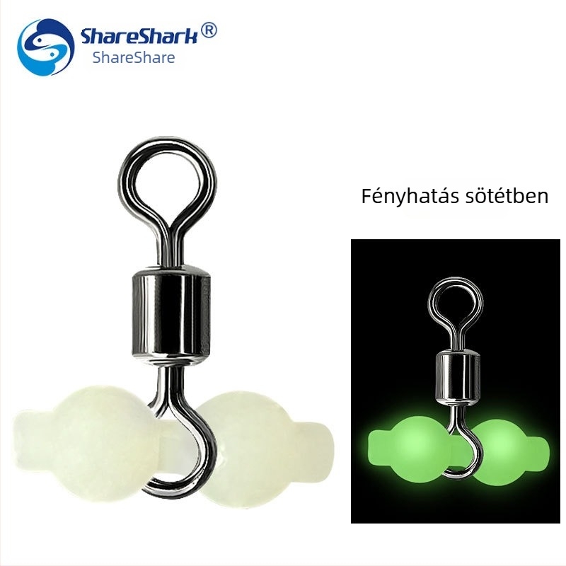 Fénylő gyöngyök készlet csavarodó gyűrűvel – szénacél és műanyag – Shareshark