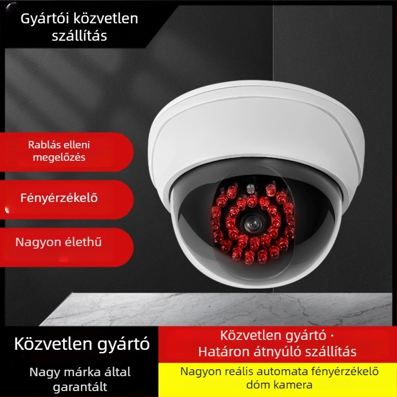 Infravörös szimulációs megfigyelő kamera villogó fényerővel – beltéri/kültéri, ABS műanyag, 3V