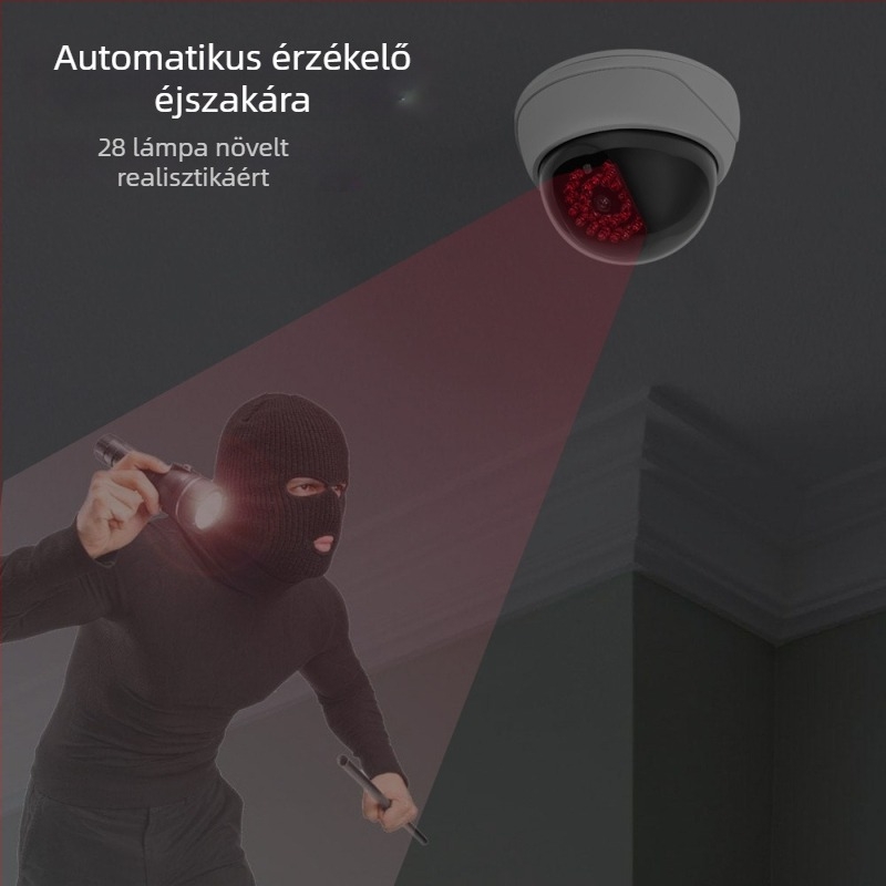 Infravörös szimulációs megfigyelő kamera villogó fényerővel – beltéri/kültéri, ABS műanyag, 3V