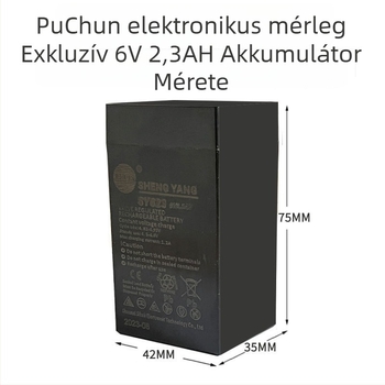 Tölthető Shengyang akkumulátor SY625/TY623, 6V 2.3/2.5Ah, digitális rugós mérőfejhez