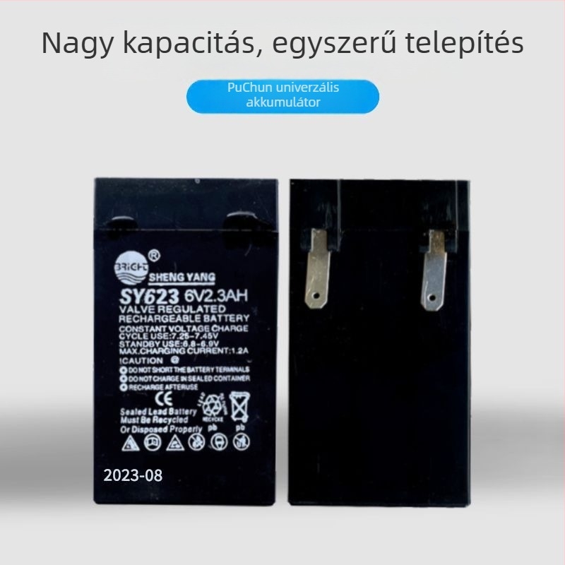 Tölthető Shengyang akkumulátor SY625/TY623, 6V 2.3/2.5Ah, digitális rugós mérőfejhez