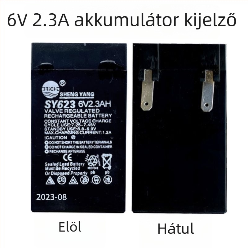 Tölthető Shengyang akkumulátor SY625/TY623, 6V 2.3/2.5Ah, digitális rugós mérőfejhez