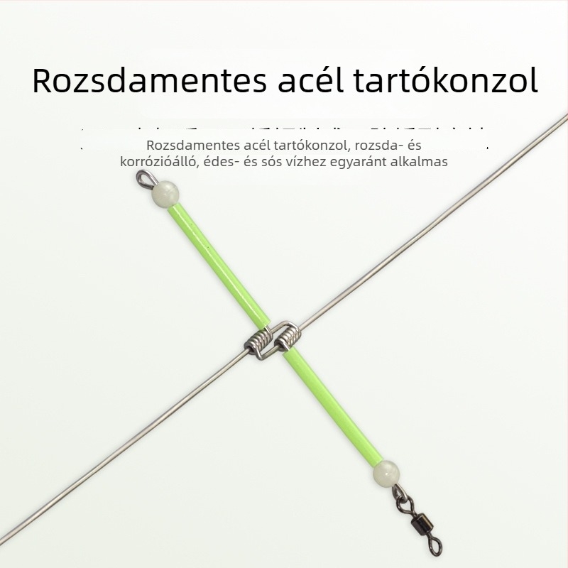Rozsdamentes acélból készült tengeri horgászkészlet — készlet csúszó súlyú szereléssel, világító horogelosztó és több horogból álló garnitúra