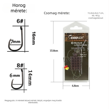 KINO európai stílusú horgászkészlet: kiegyensúlyozott szerelék, erős ketres rig, mű kukorica csalival, horogok és kis kiegészítők
