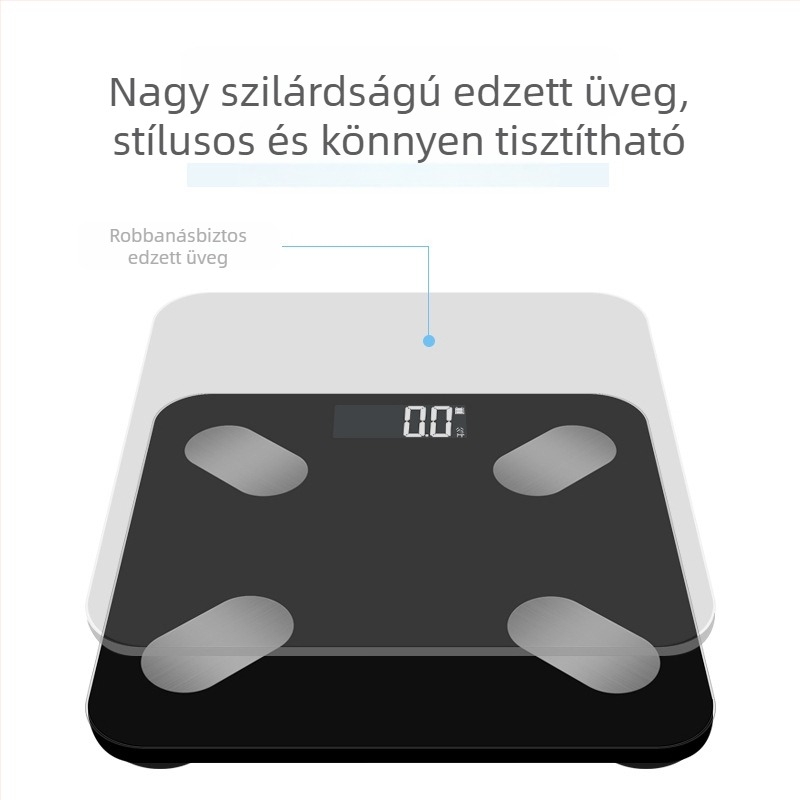 Kiemelkedő pontosságú kereskedelmi használatra szánt elektronikus mérleg testsúly- és testzsír méréséhez, kompakt digitális mérleg, 180 kg kapacitás