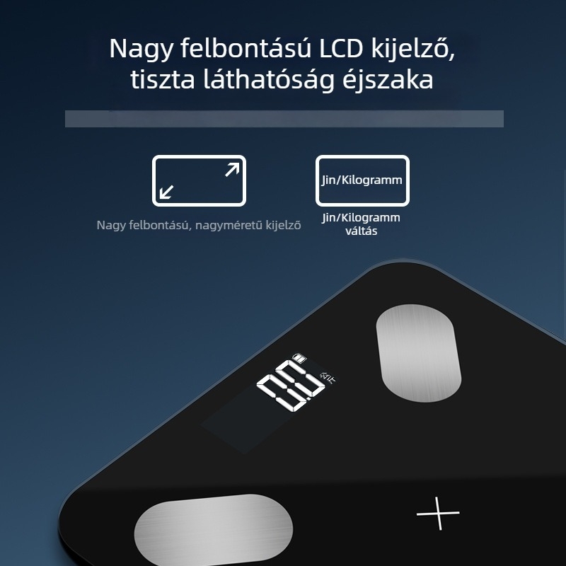 Kiemelkedő pontosságú kereskedelmi használatra szánt elektronikus mérleg testsúly- és testzsír méréséhez, kompakt digitális mérleg, 180 kg kapacitás
