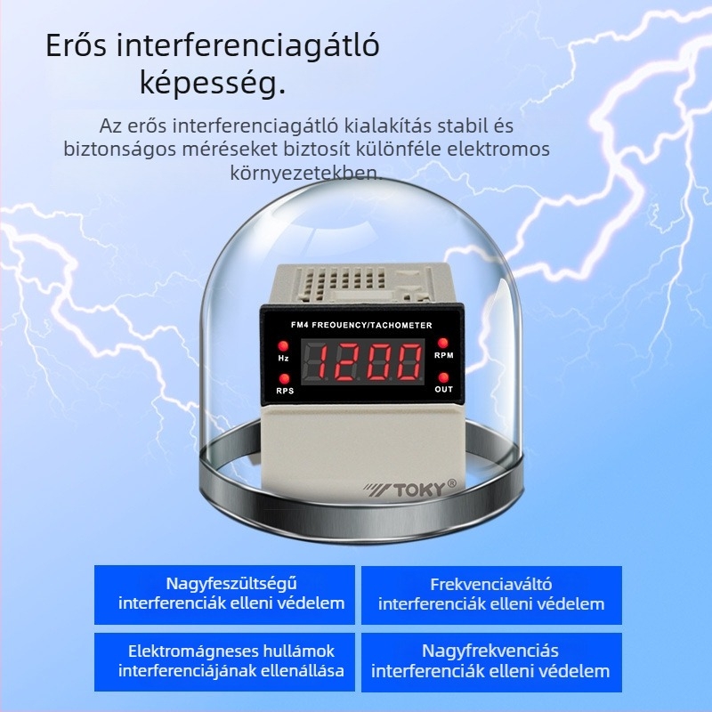 TOKY FM8-A10B digitális tachométer, frekvenciamérő, lineáris sebességmérő, többfunkciós mérőeszköz