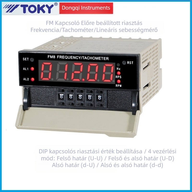 TOKY FM8-A10B digitális tachométer, frekvenciamérő, lineáris sebességmérő, többfunkciós mérőeszköz