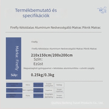 Kétoldalas kemping matrac alumíniumfilmmel, kültéri piknikhez, szigetelt és vízálló talajvédő, 200 × 150 cm, 1–3 személyre