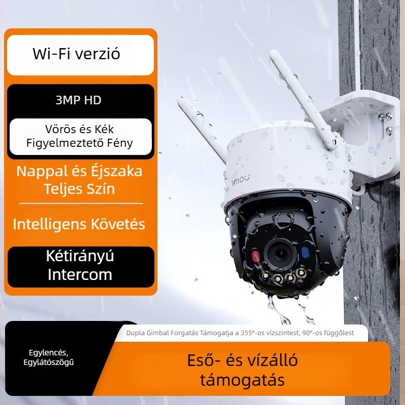 Dahua le orange K7F kültéri megfigyelő kamera, 12V, -20°C-től 55°C-ig, Háttérfény-kompenzáció, Riasztási funkció