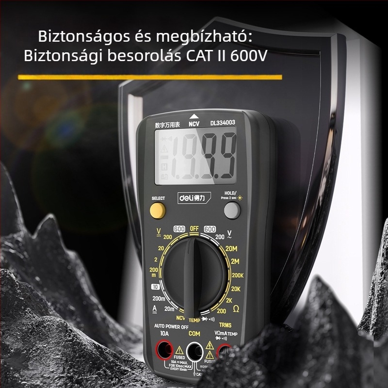 Deli DL334003 digitális kézi multiméter (kapacitás, frekvencia, hőmérséklet)