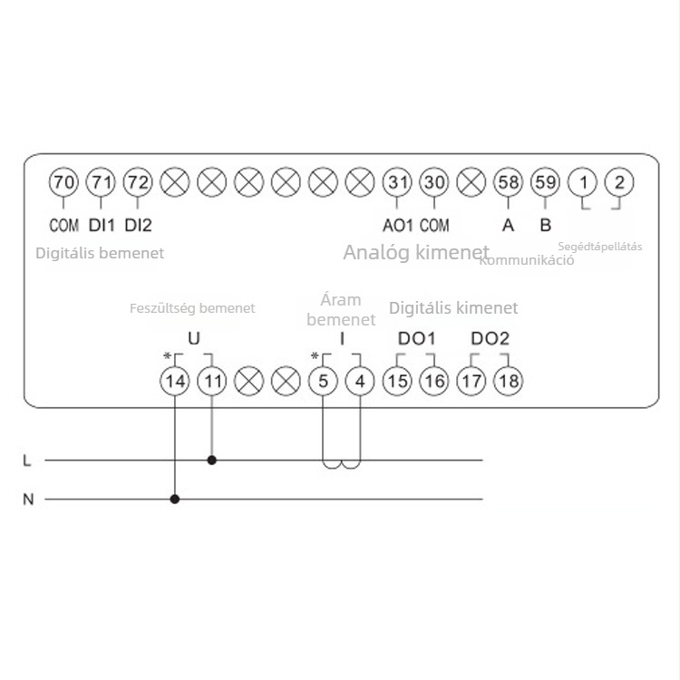 Egyfázisú frekvenciamérő digitális kijelzővel Mt-DB140S90-F; hálózati frekvencia mérése; mérési tartomány 45-65 Hz; bemeneti jel amplitúdója 0-400; panelre szerelhető