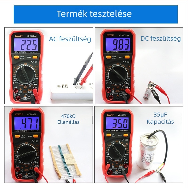 VC9805A digitális multiméter – kiemelkedő precizitású mérés induktivitásra, kapacitásra és frekvenciára