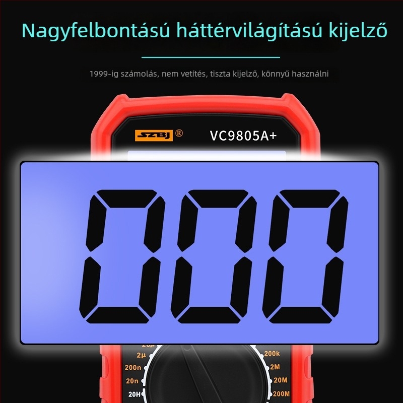 VC9805A digitális multiméter – kiemelkedő precizitású mérés induktivitásra, kapacitásra és frekvenciára