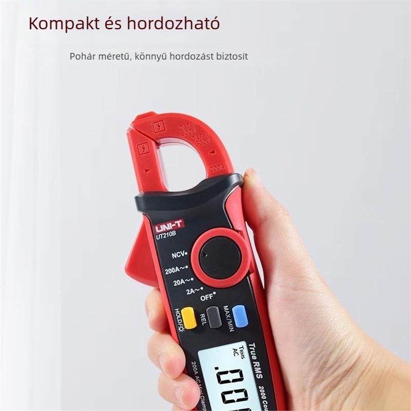 Digitális csuklós árammérő UT210D/UT210E – méri a feszültséget, kapacitást, frekvenciát, ellenállást és áramot; modell 211126542