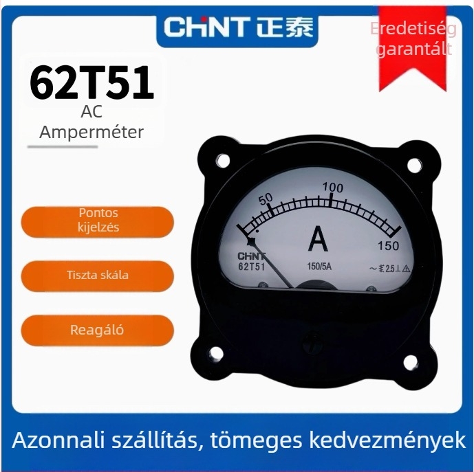 Chint 62T51-A V Hz mutatómérő AC-hoz – ampermérő, voltmérő és frekvenciamérő, szerelt műszer
