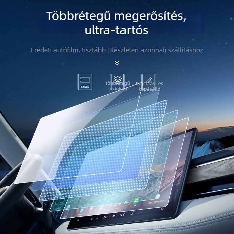 Xpeng X9 navigációs kijelző védőfólia, edzett üveg, egyrészes forma, ujjlenyomat-mentes