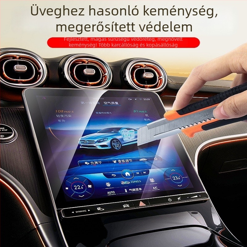 Xpeng X9 navigációs kijelző védőfólia, edzett üveg, egyrészes forma, ujjlenyomat-mentes