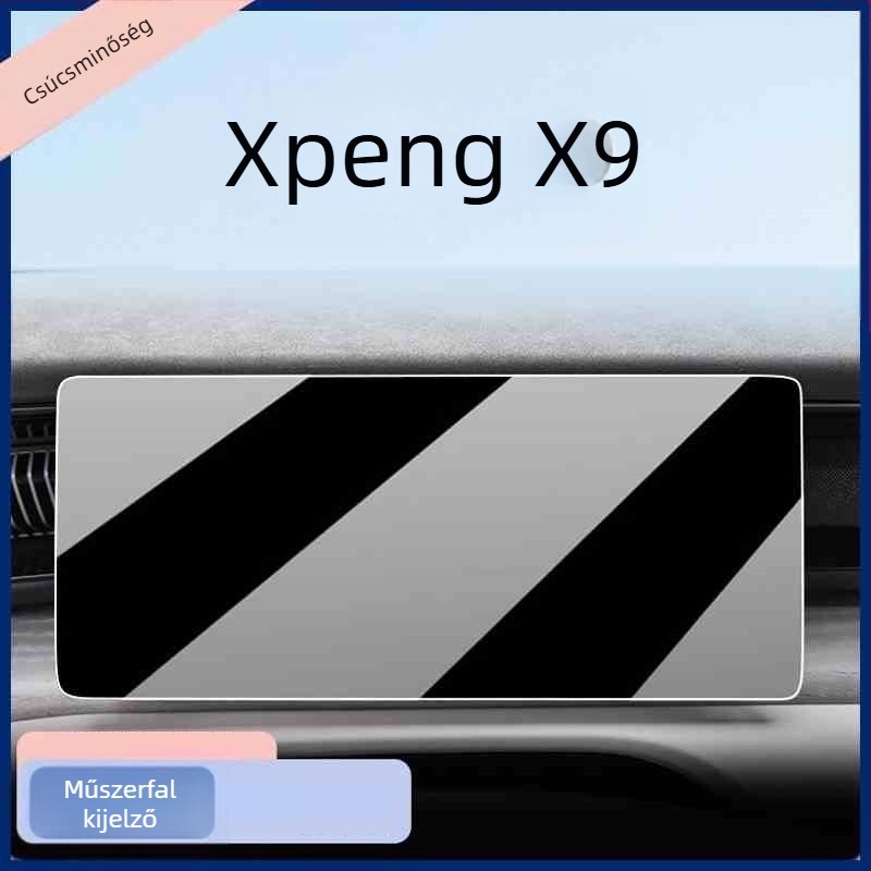 Xpeng X9 navigációs kijelző védőfólia, edzett üveg, egyrészes forma, ujjlenyomat-mentes