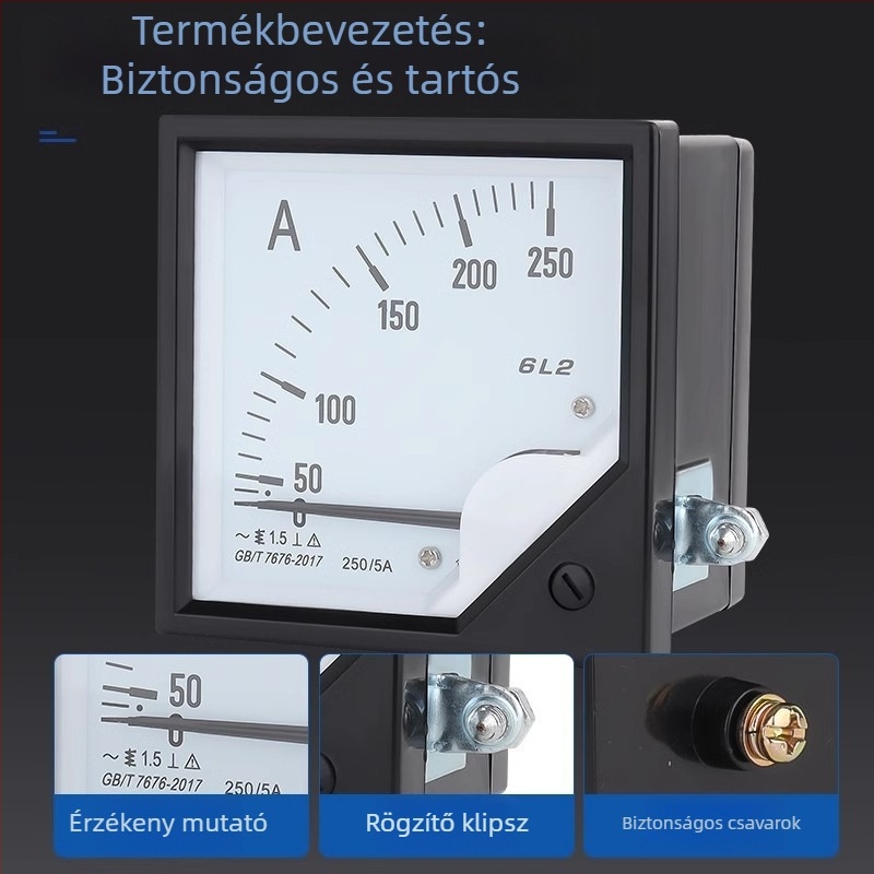 KJIN 6L2-A AC áramerőmérő, mutatós típus, közvetlenül kapcsolt voltmérő, 100–200 A áramerősség és teljesítménytényező mérő