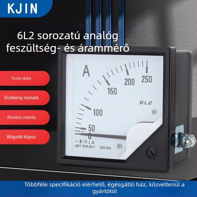 KJIN 6L2-A AC áramerőmérő, mutatós típus, közvetlenül kapcsolt voltmérő, 100–200 A áramerősség és teljesítménytényező mérő