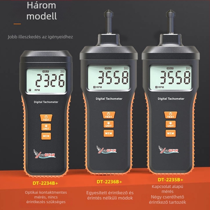 Digitális tachométer, érintés nélküli fotóelektromos mérés, kettős használat, sebességmérés, vonalsebesség-teszt eszköz