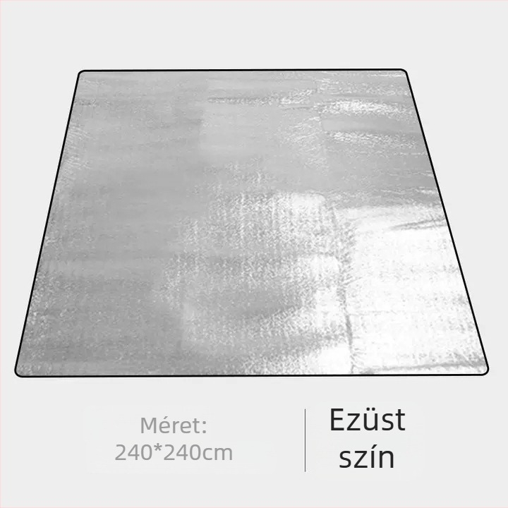 Megvastagított alumíniumfóliás nedvességálló piknik matrac kempingezéshez — EVA/alumínium fólia, kb. 300 g, modell CL002, több személyre alkalmas