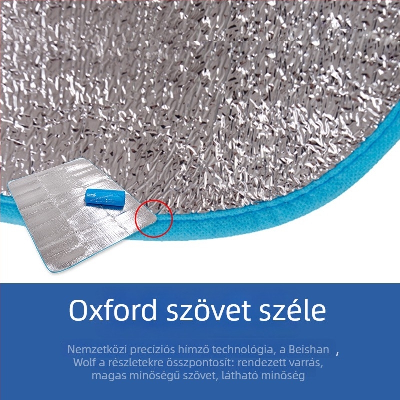 Megvastagított alumíniumfóliás nedvességálló piknik matrac kempingezéshez — EVA/alumínium fólia, kb. 300 g, modell CL002, több személyre alkalmas