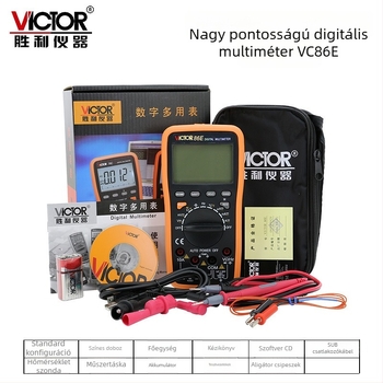 VC86E 4,5-jegyű digitális multiméter, frekvencia, kapacitás és hőmérséklet, USB interfész