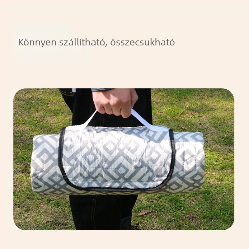 Ultrahangos nedvességbiztos piknik matrac kempingezéshez, összecsukható vastag matrac Oxford anyaggal, 4–8 főnek