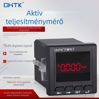 Digitális kijelzős energiamérő: aktív teljesítmény, reaktív teljesítmény és teljesítményfaktor monitorozása